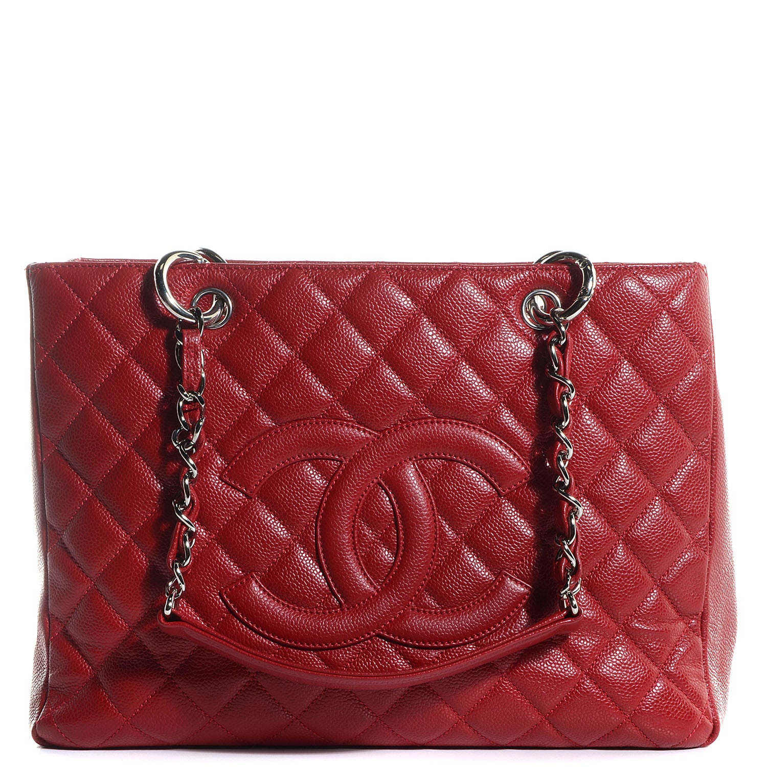 Chanel Caviar Grand Shopping Tote GST Red 1 of 8