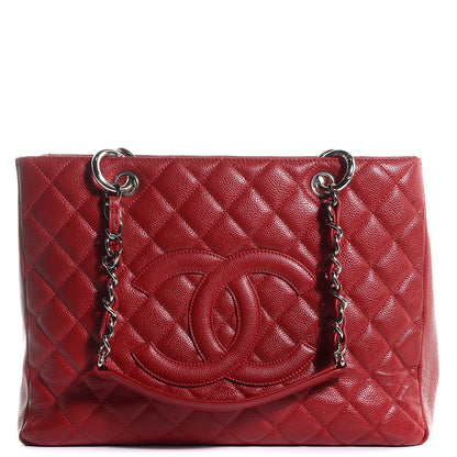 Chanel Caviar Grand Shopping Tote GST Red 1 of 8