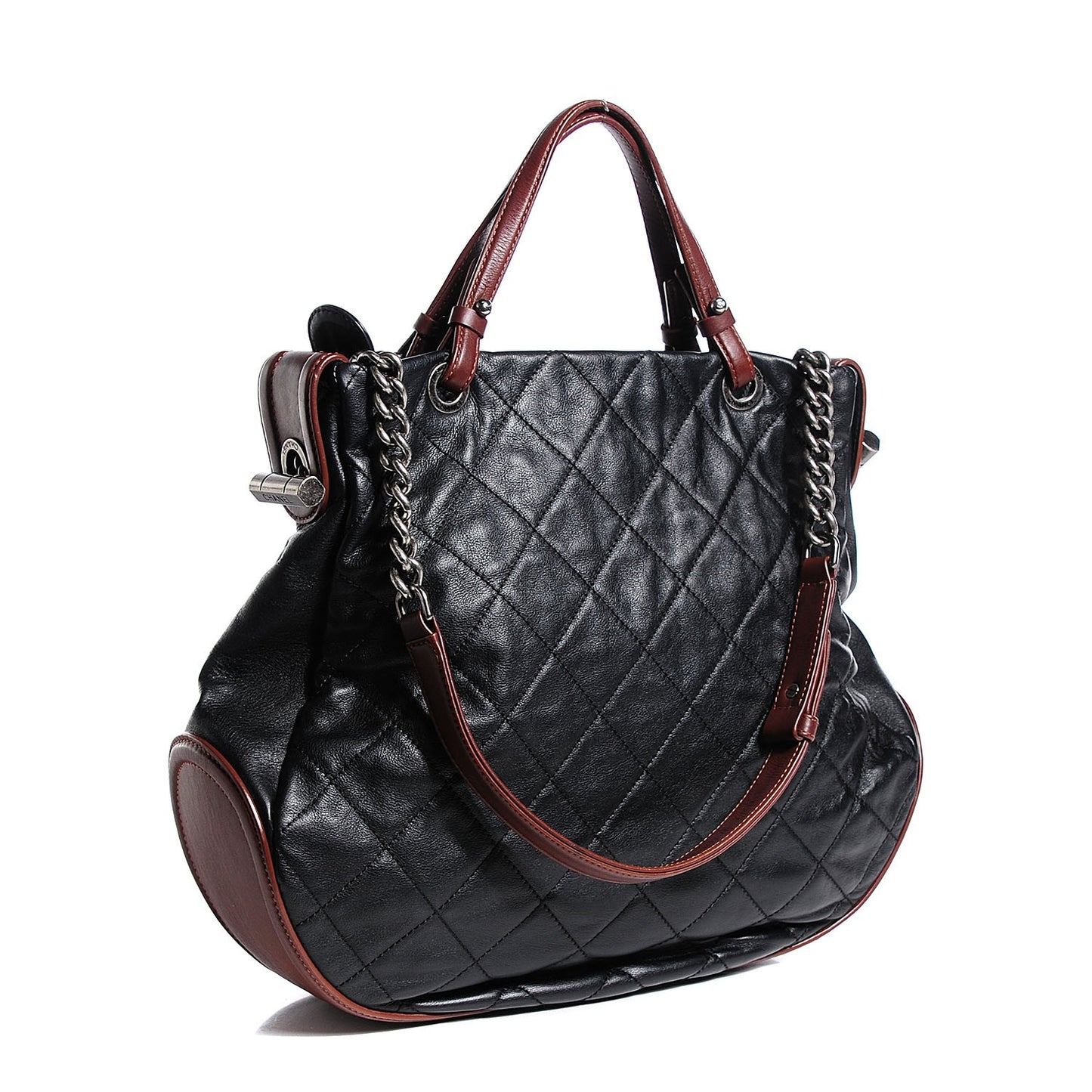 Iridescent Calfskin Country Chic Hobo Black