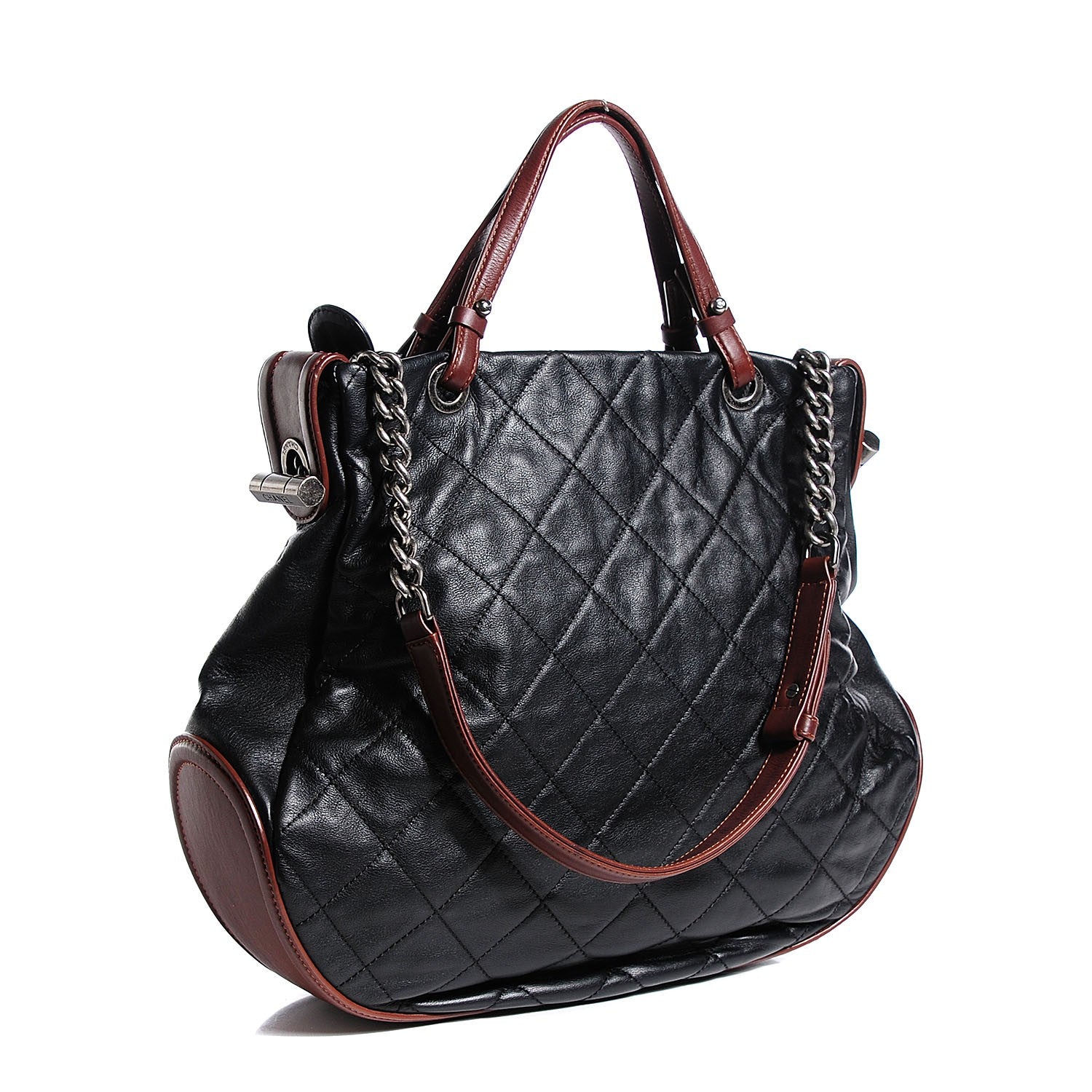 Chanel Iridescent Calfskin Country Chic Hobo Black 3 of 7