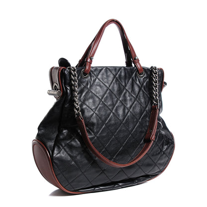 Chanel Iridescent Calfskin Country Chic Hobo Black 3 of 7