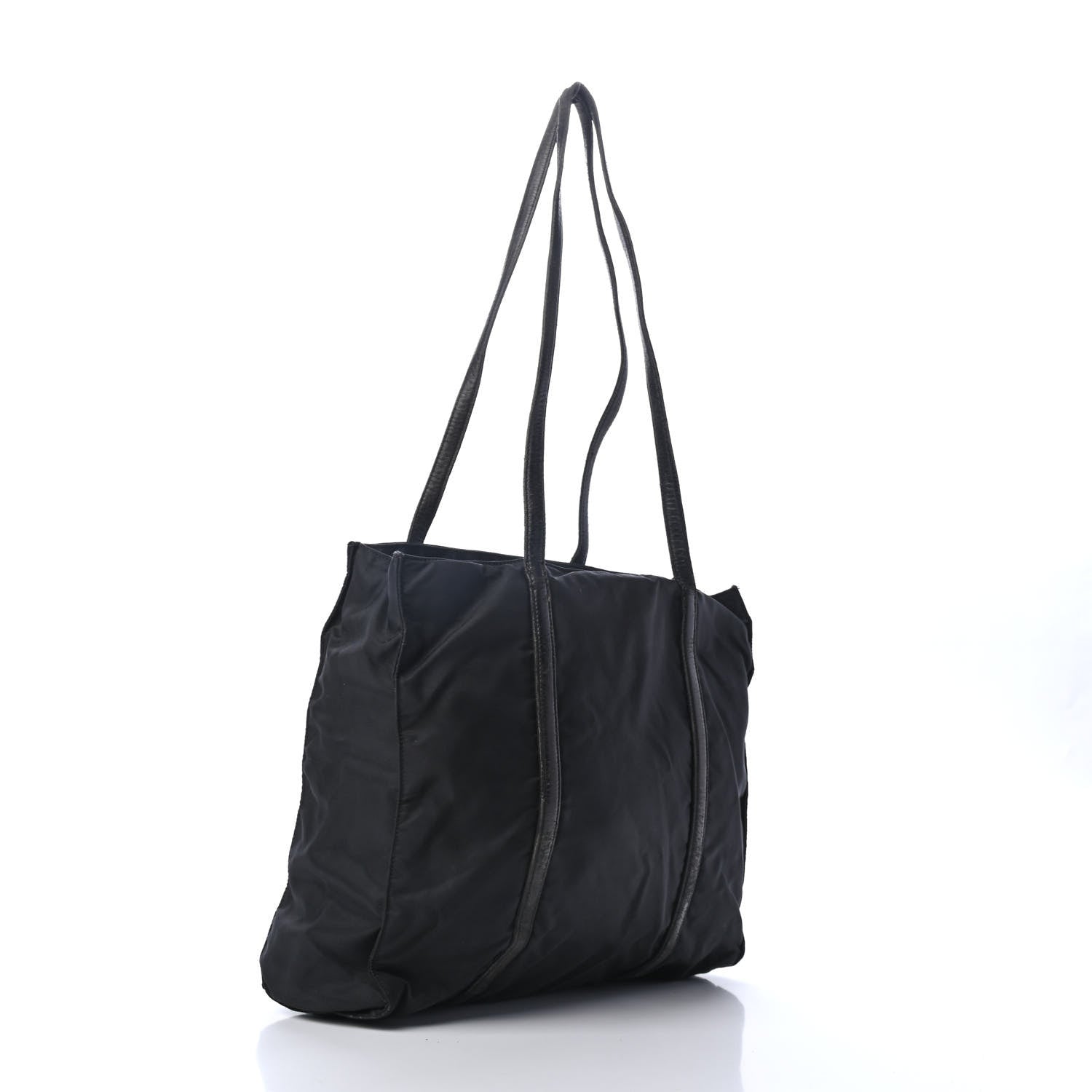 Prada Tessuto Nylon Calfskin Shoulder Bag Black 2 of 5
