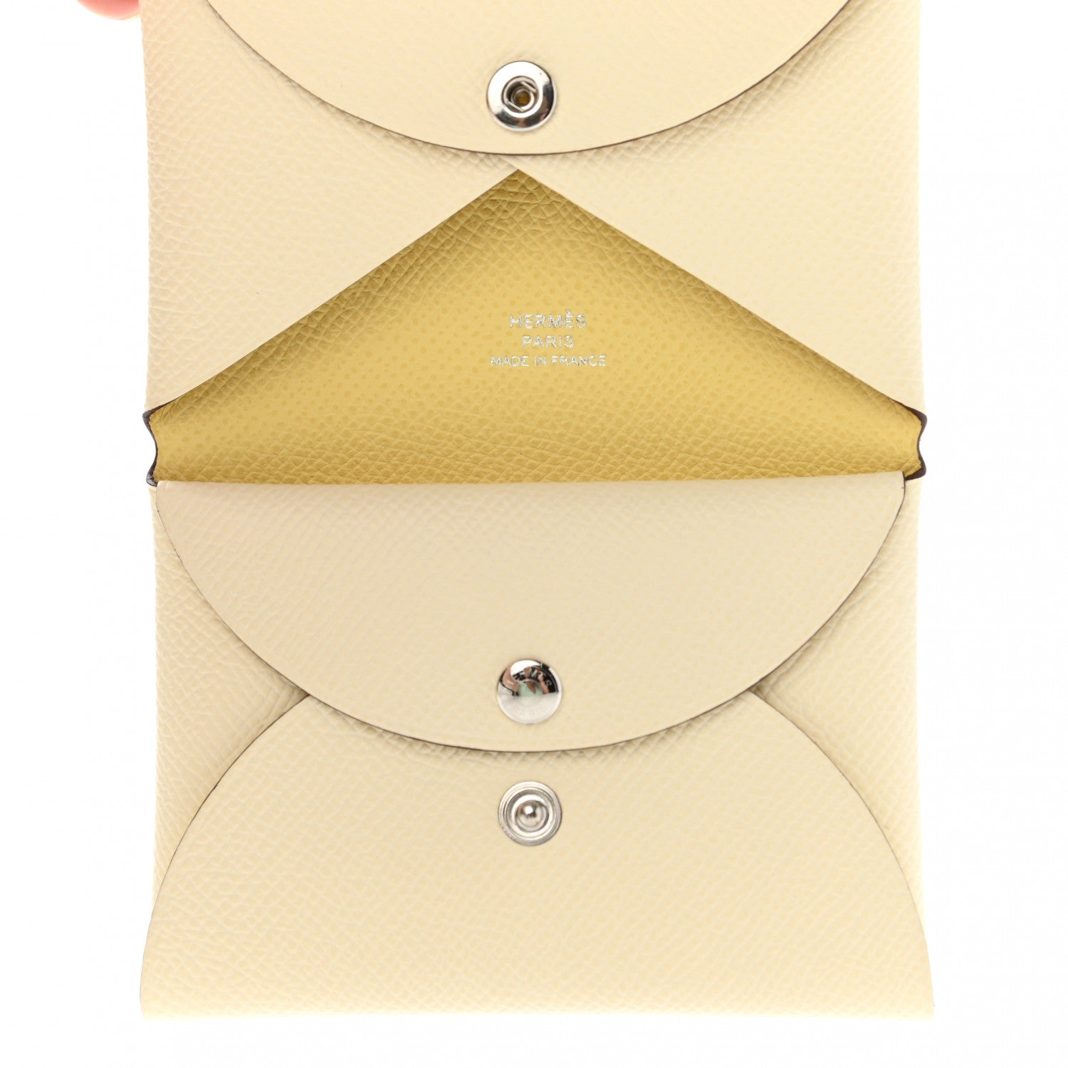 Hermes Epsom Verso Calvi Duo Card Case Nata Jaune Poussin 5 of 7
