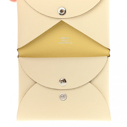 Hermes Epsom Verso Calvi Duo Card Case Nata Jaune Poussin 5 of 7