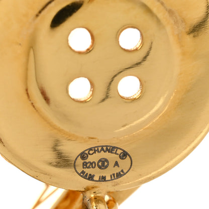 Chanel Metal Large Paris Button Earrings Gold 4 of 4