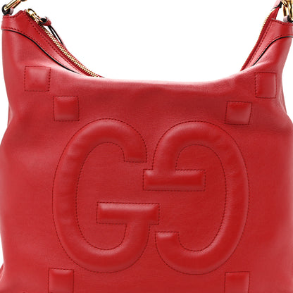 Gucci Apollo Calfskin GG Dadini Embroidered Chain Hobo Hibiscus Red 8 of 11