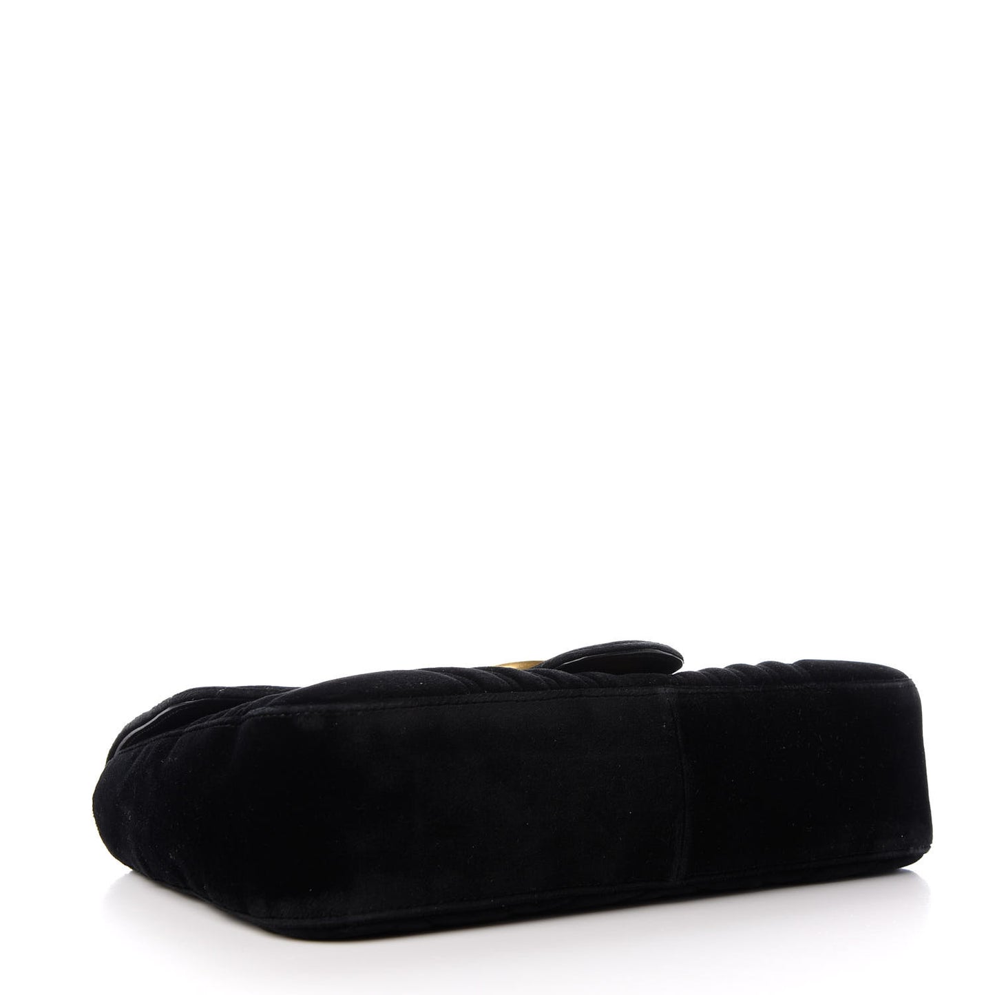 Velvet Matelasse Medium GG Marmont Shoulder Bag Black