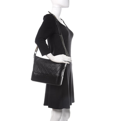 Chanel Aged Calfskin Quilted Medium Gabrielle Hobo Black 2 of 11
