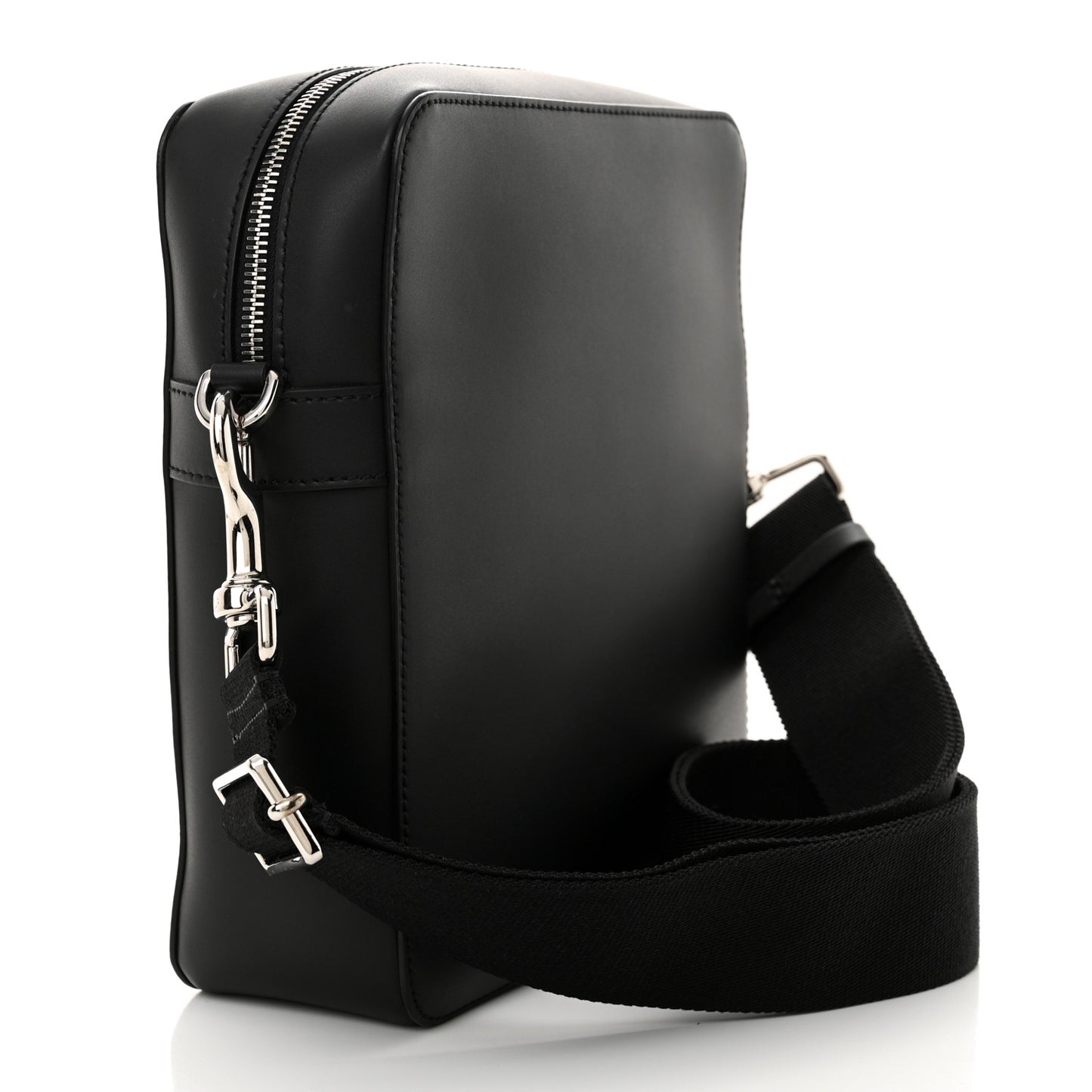 Smooth Calfskin Mens VLogo Messenger Black