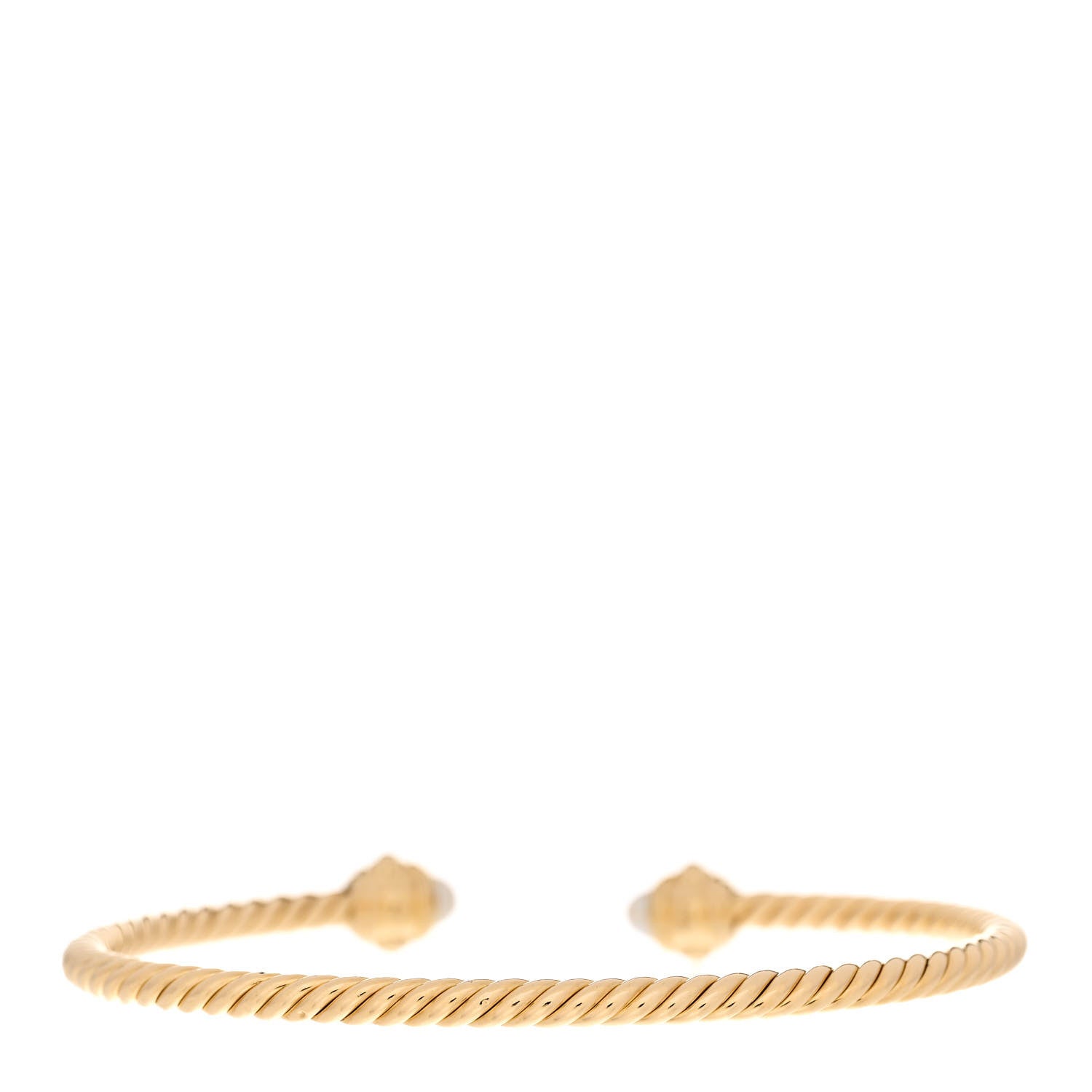 David Yurman 18K Yellow Gold Pearl Diamond 3.5mm Renaissance Bracelet 2 of 5