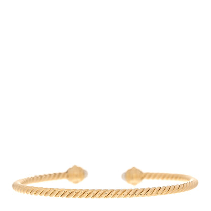 David Yurman 18K Yellow Gold Pearl Diamond 3.5mm Renaissance Bracelet 2 of 5
