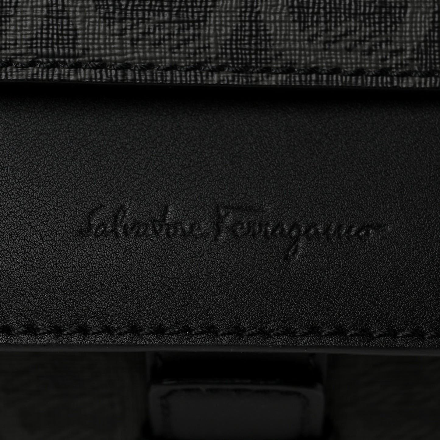 Calfskin Gancini Messenger Bag Black