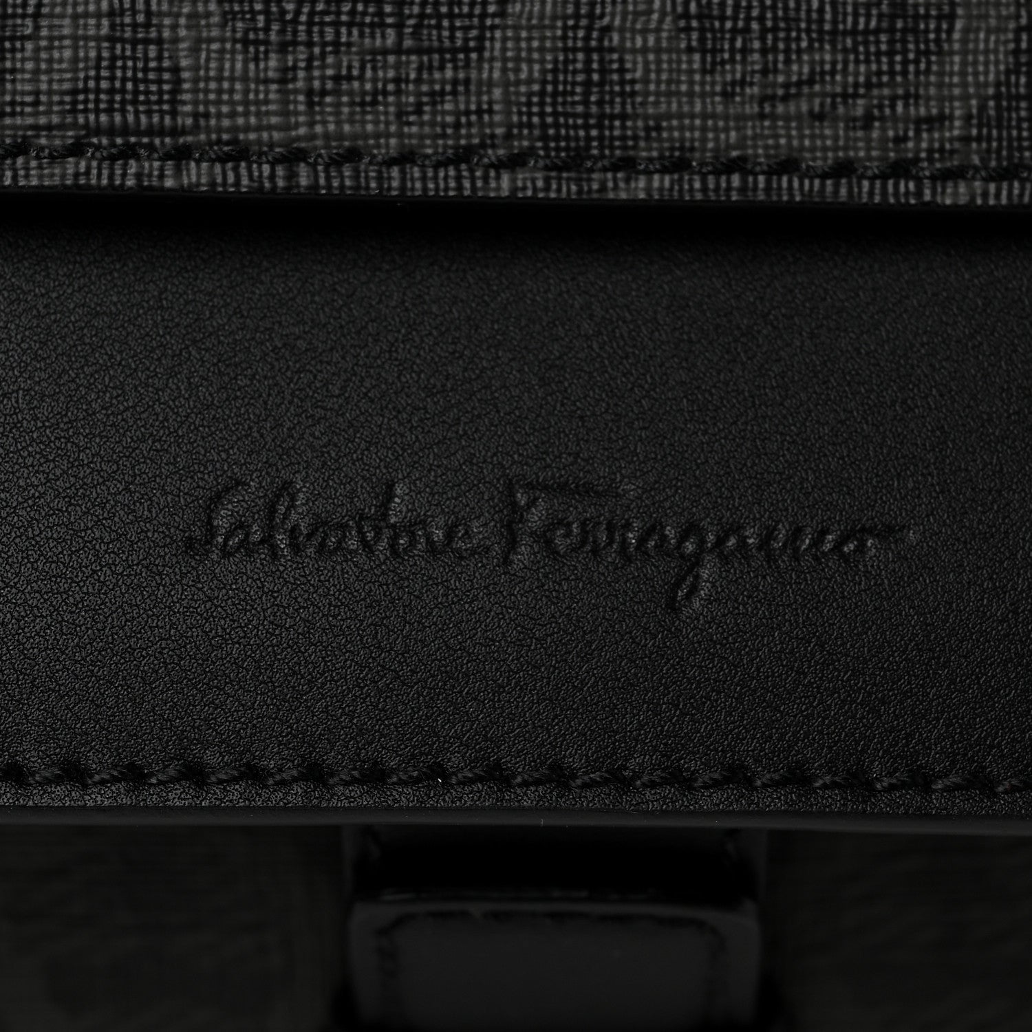 Salvatore Ferragamo Calfskin Gancini Messenger Bag Black 6 of 8