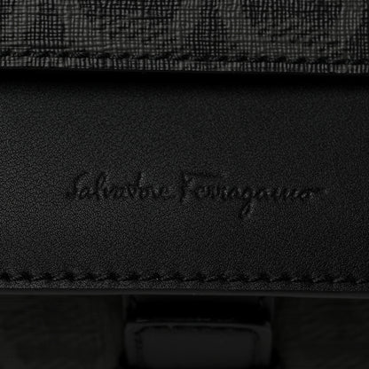Salvatore Ferragamo Calfskin Gancini Messenger Bag Black 6 of 8