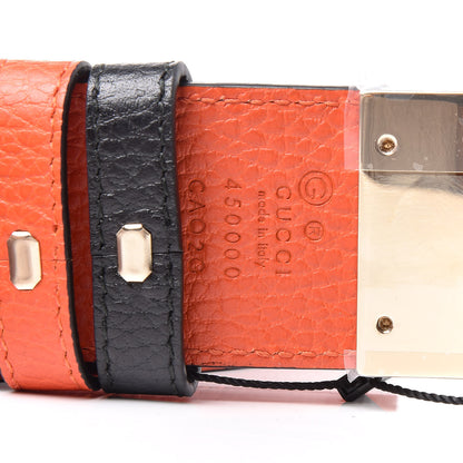 Gucci Calfskin 1973 Reversible Belt 90 36 Orange Black 5 of 7