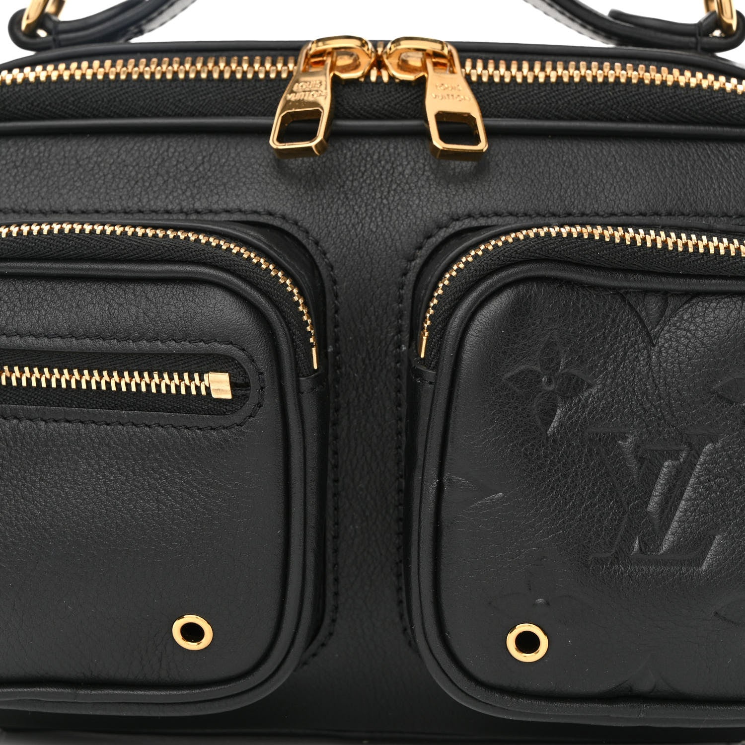 Louis Vuitton Calfskin Monogram Embossed Utility Crossbody Black 10 of 12