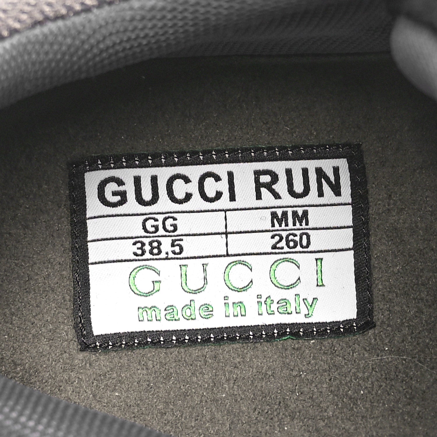 Gucci Technical Knit Fabric Suede Calfskin Womens Gucci Run Sneakers 38.5 38.5 8 of 9