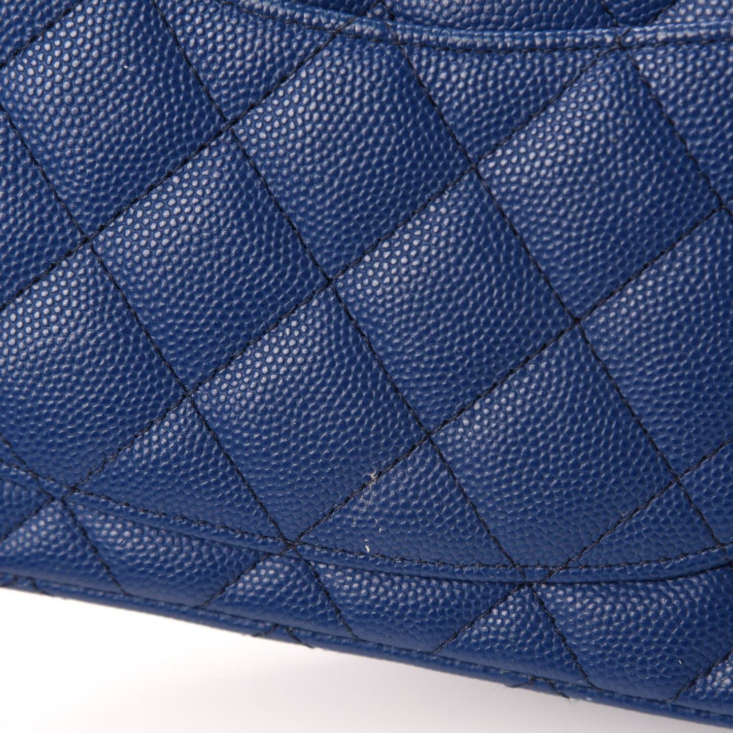 Caviar Quilted Mini Rectangular Flap Blue