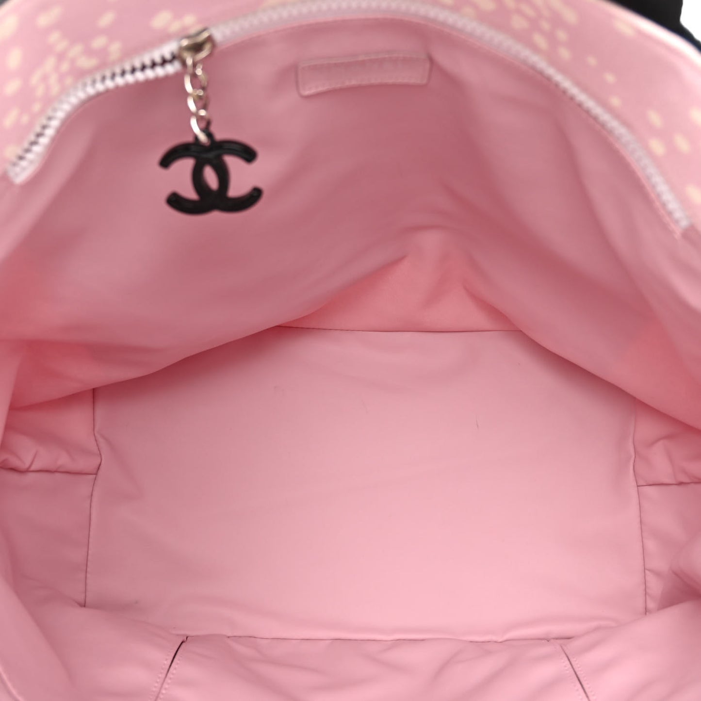 Terry Cotton Canvas Printed Large CC Tote Pale Pink