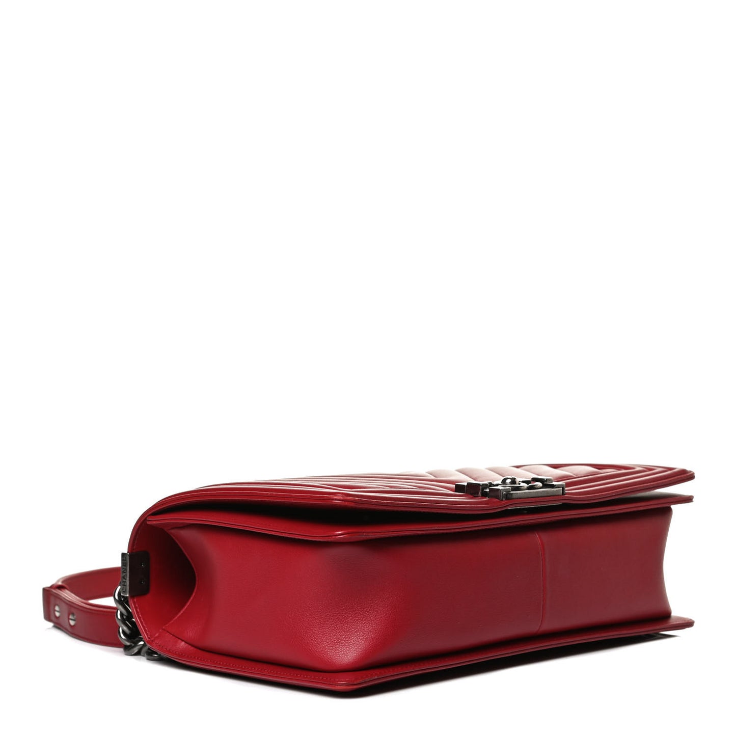 Calfskin Chevron Quilted New Medium Boy Flap Dark Red