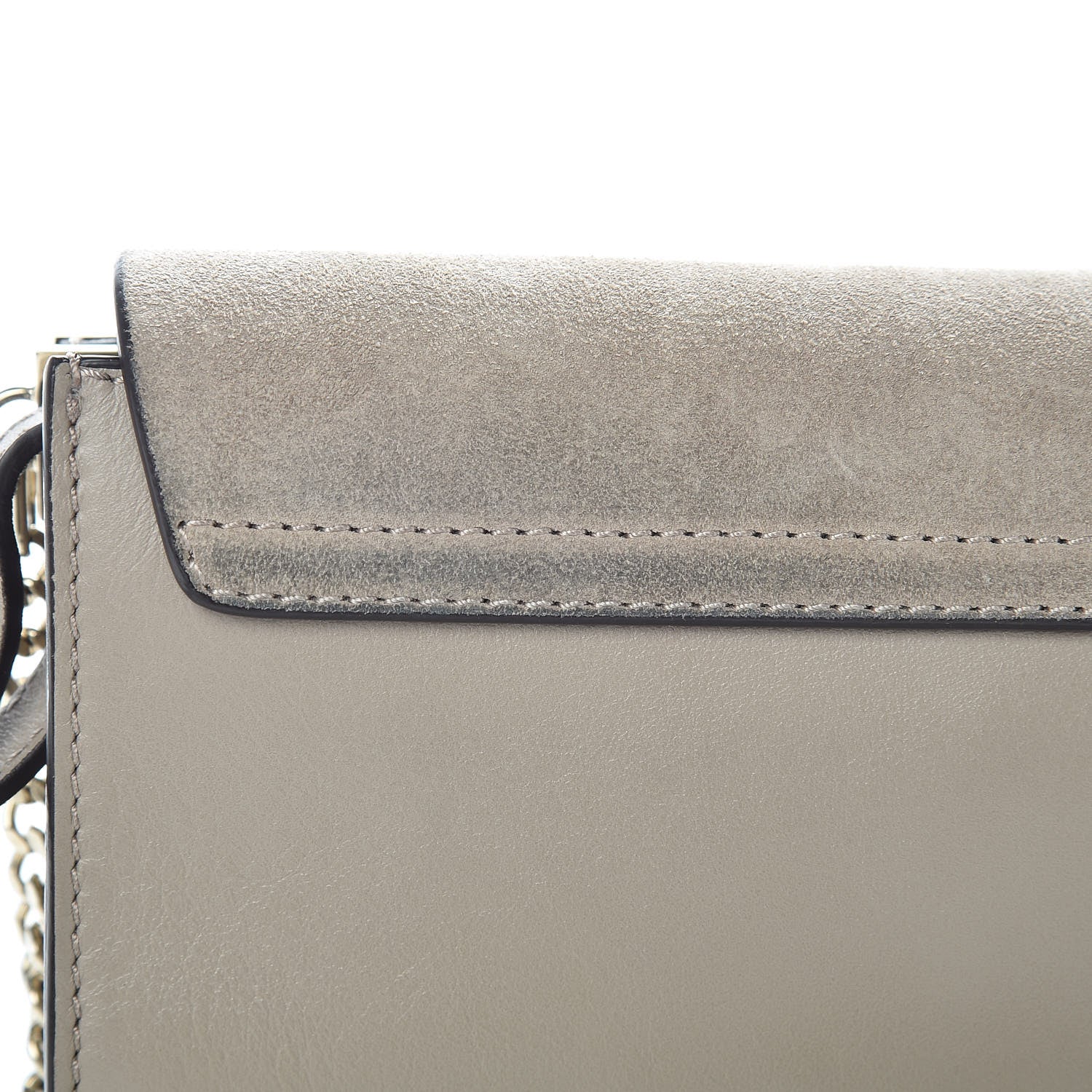 Chloe Suede Calfskin Mini Faye Shoulder Bag Motty Grey 10 of 11