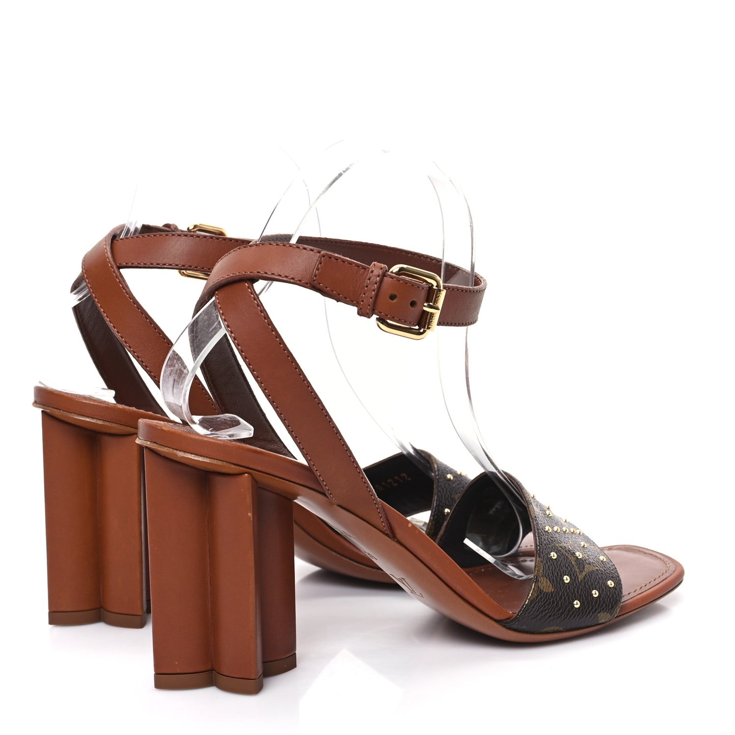 Calfskin Perforated Monogram Silhouette Sandals 39 Gold