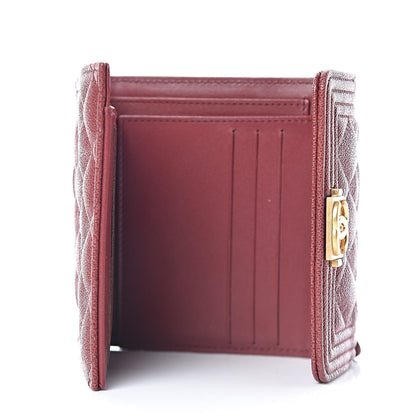 Chanel Caviar Quilted Compact Boy Wallet Burgundy 5 of 8