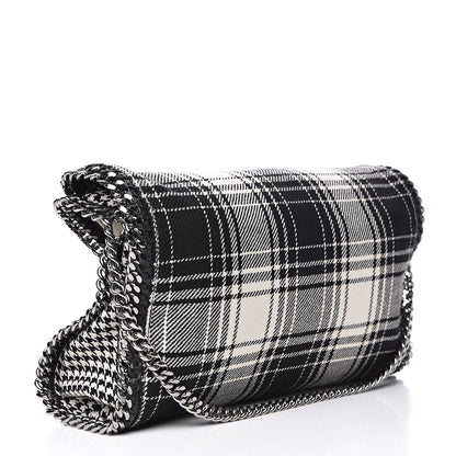 Stella McCartney Wool Plaid Falabella Fold Over Tote Black 3 of 8