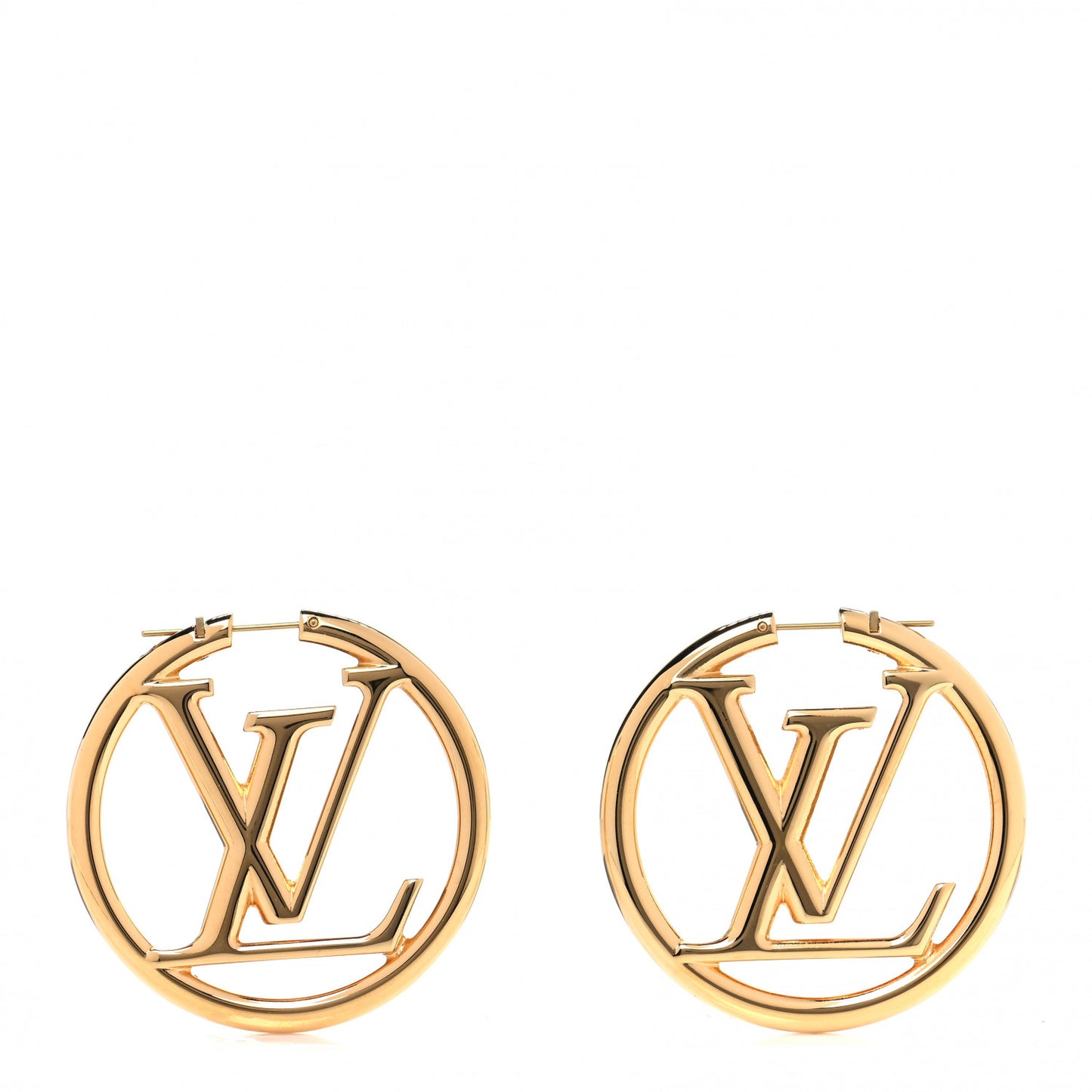 Metal Louise Hoop Earrings Gold