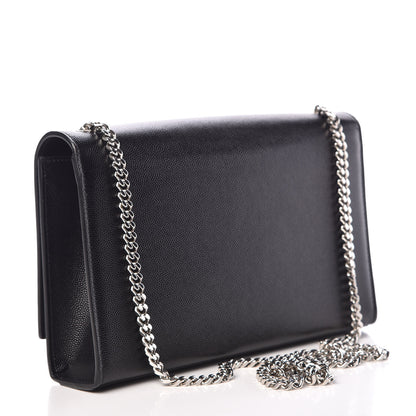 Saint Laurent Grain De Poudre Medium Classic Monogram Kate Satchel Black 3 of 12