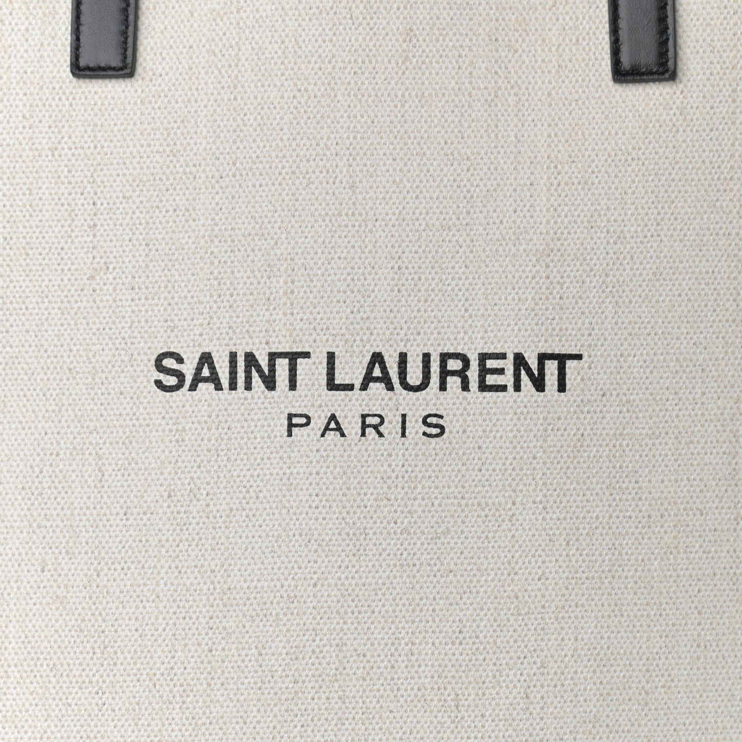 Canvas Calfskin Teddy Drawstring Shopping Tote White Black