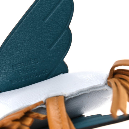 Hermes Milo Lambskin Grigri Rodeo Pegase Horse Bag Charm PM Bleu Brume Sesame Vert Bosphore 3 of 4