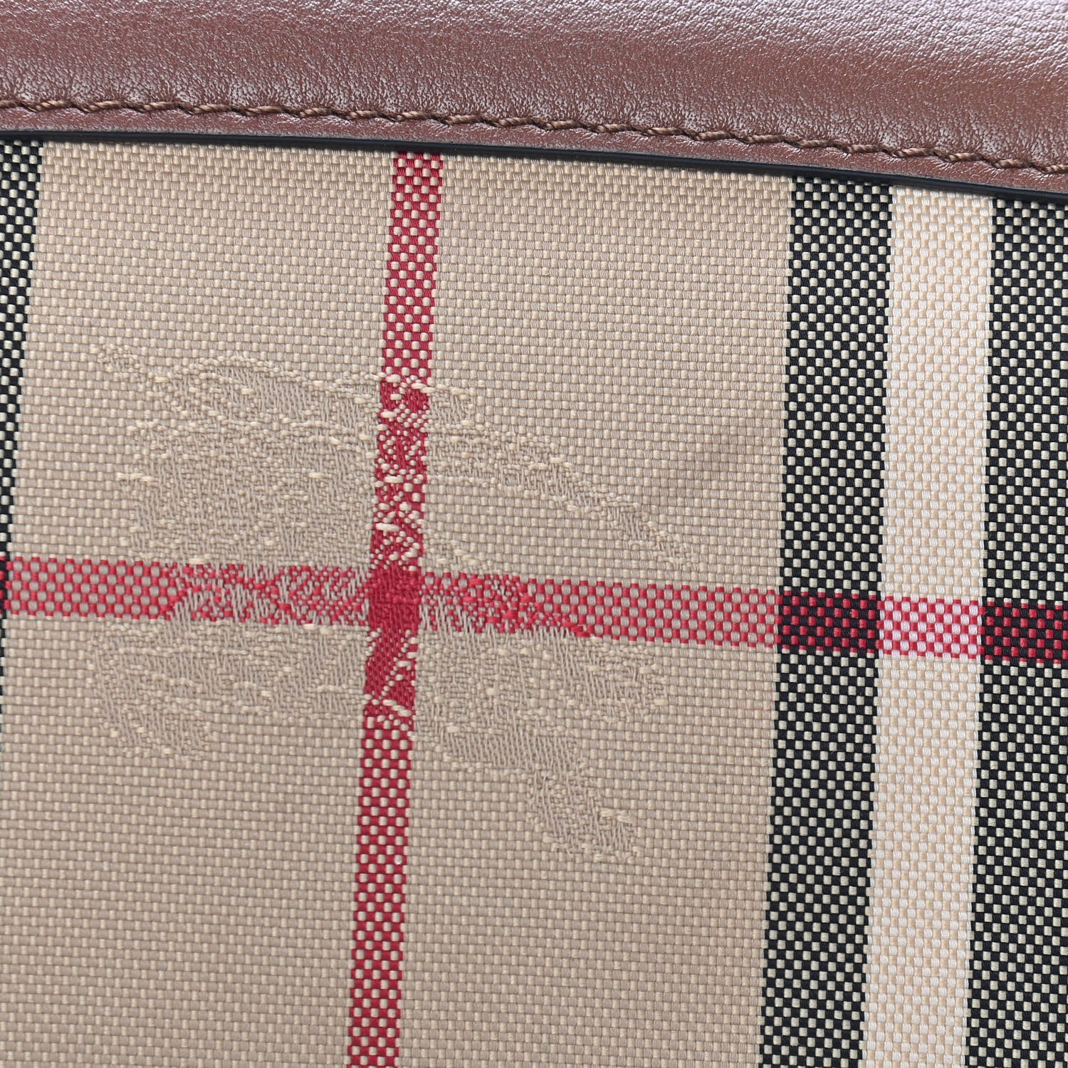 Burberry Calfskin Horseferry Check Henley Wallet On Chain Tan 11 of 14