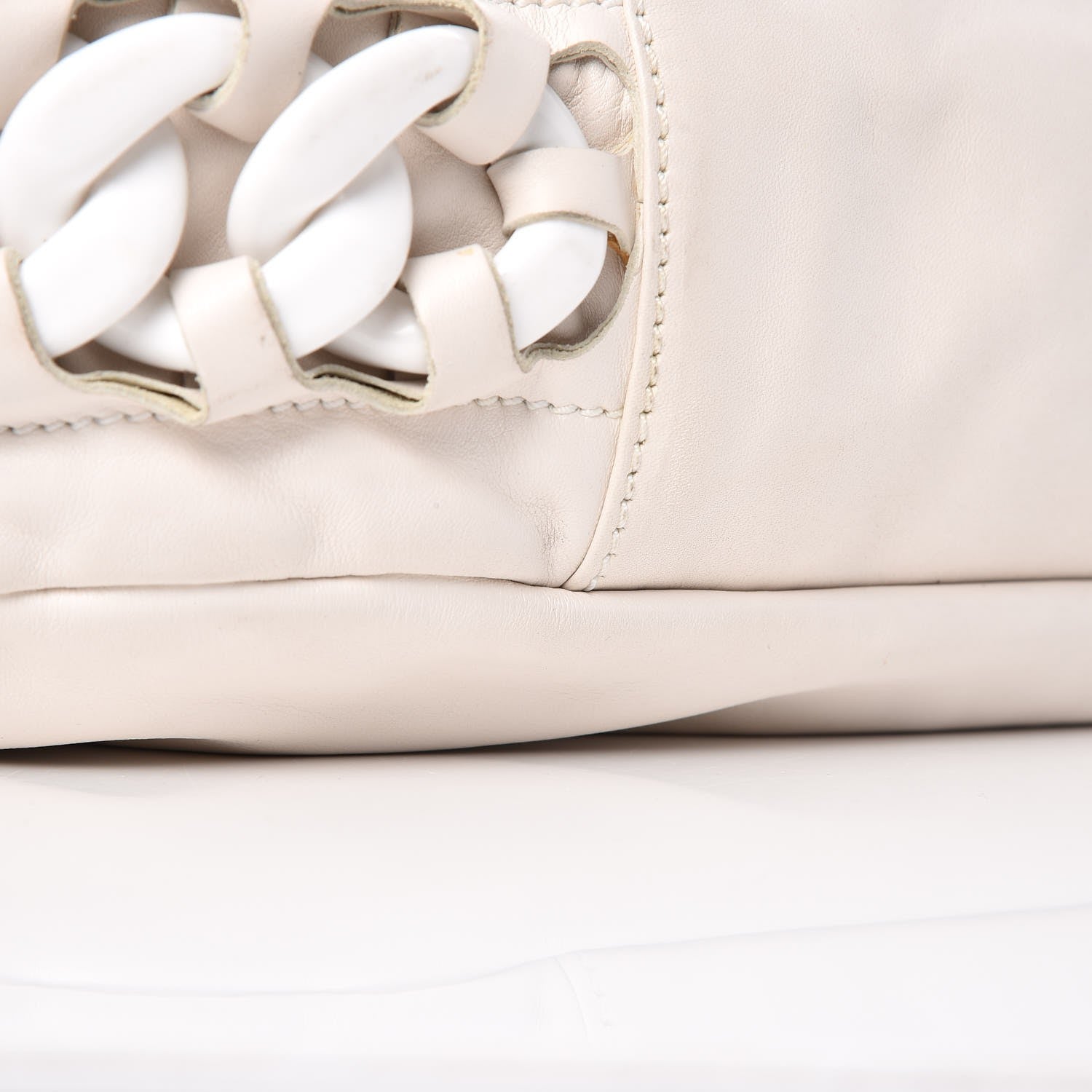 Chanel Calfskin Modern Chain Rhodoid Hobo White 9 of 11