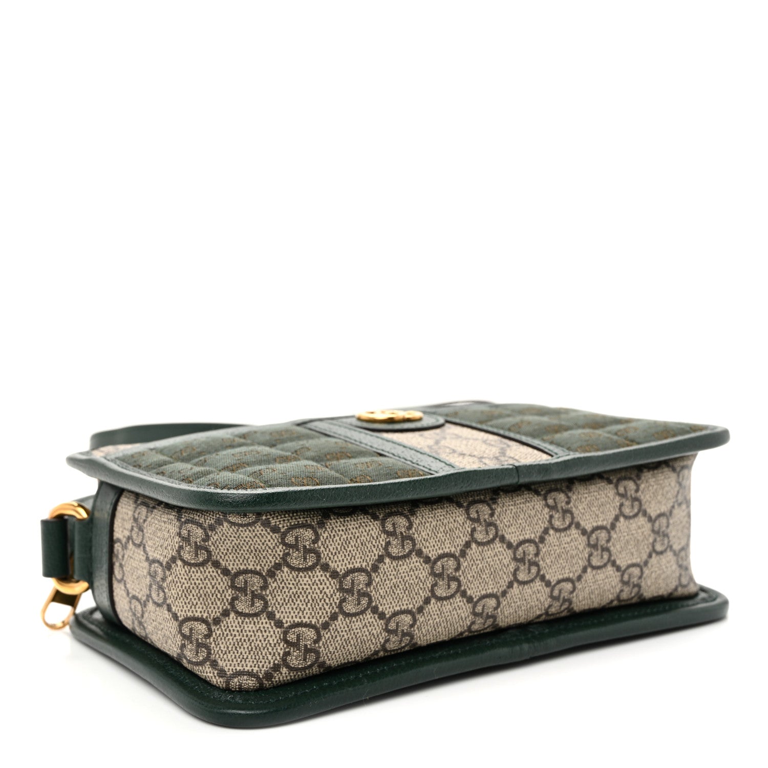 Gucci Monogram GG Mignon Textured Dollar Calfskin GG Supreme Monogram Quilted Mini GG Shoulder Bag Green Beige Ebony 4 of 9