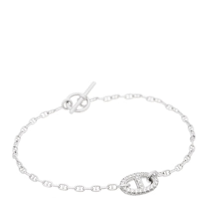 Hermes 18K White Gold Diamond Farandole Bracelet LG 1 of 4