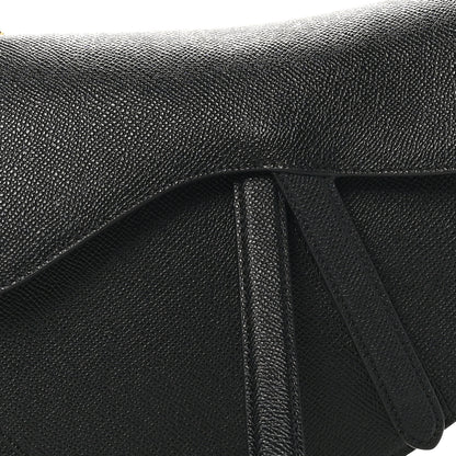 Christian Dior Grained Calfskin Saddle Bag With Strap Black 8 of 10