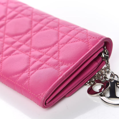 Christian Dior Lambskin Cannage Rendezvous Chain Wallet Pink 11 of 14
