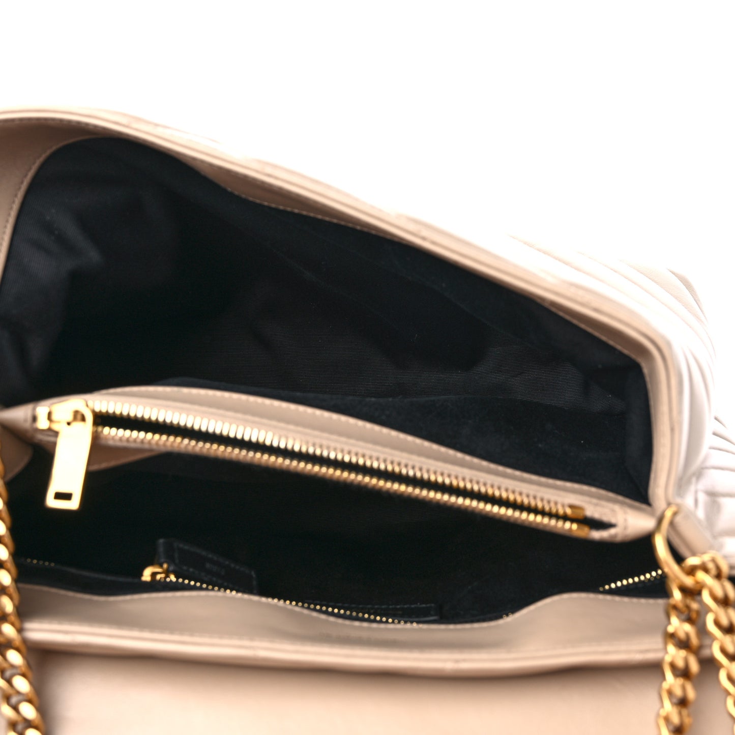 Calfskin Y Quilted Monogram Medium Loulou Chain Satchel Light Natural