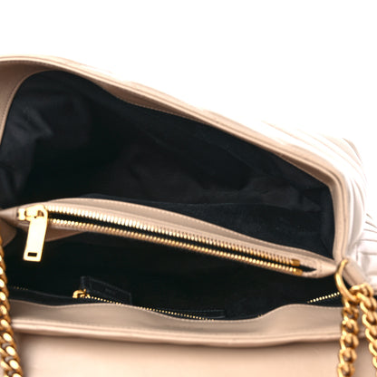 Saint Laurent Calfskin Y Quilted Monogram Medium Loulou Chain Satchel Light Natural 5 of 16