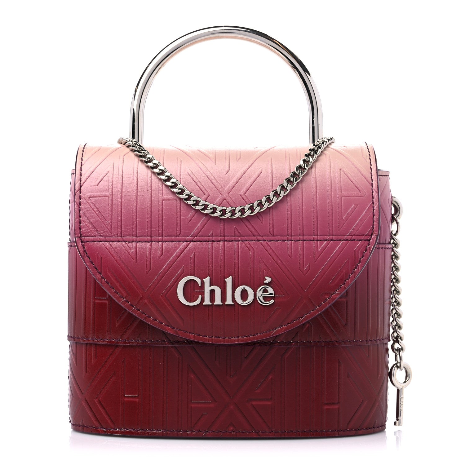 Chloe Calfskin Embossed Small Aby Lock Brown Purple 1 of 10