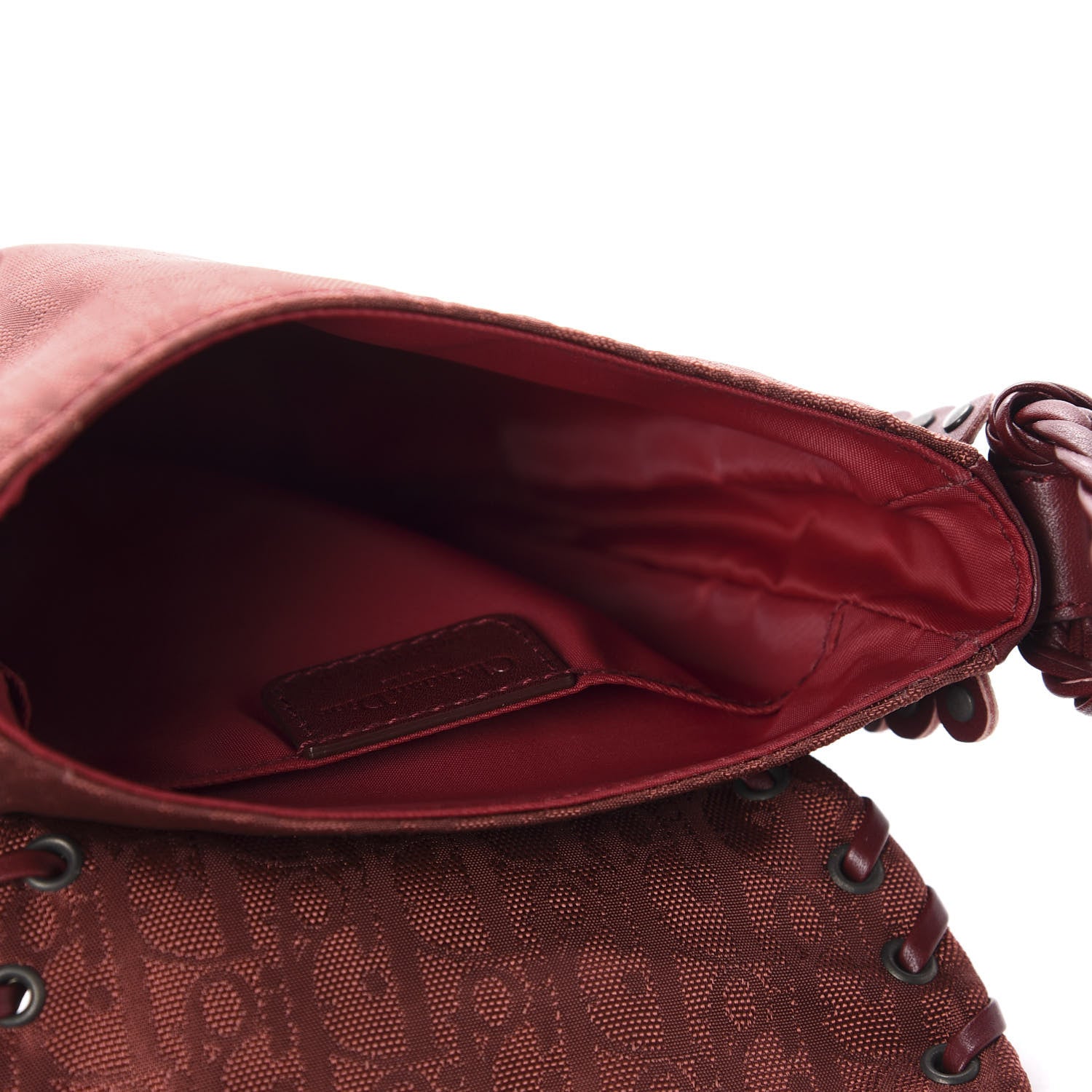 Christian Dior Monogram Braided Crossbody Bag Burgundy 5 of 10