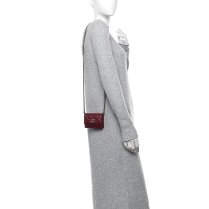Chanel Lambskin Quilted Mini Flap With Chain Burgundy 3 of 11