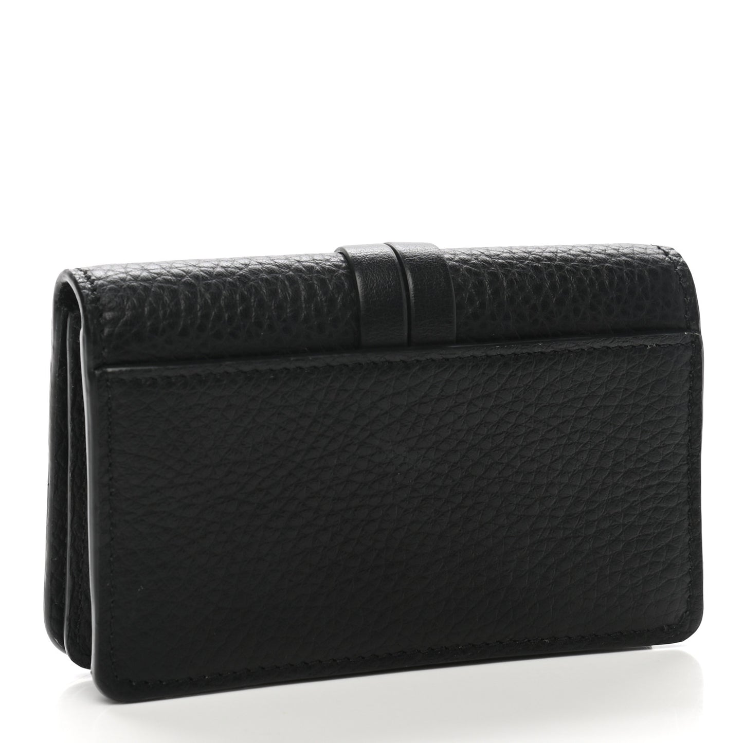 Calfskin Alphabet Card Holder Black