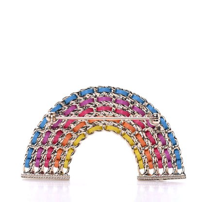 Chanel Lambskin Chain Rainbow CC Brooch Gold Multicolor 3 of 4
