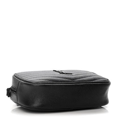 Saint Laurent Grain De Poudre Matelasse Monogram Mini Lou Camera Bag Black 4 of 9