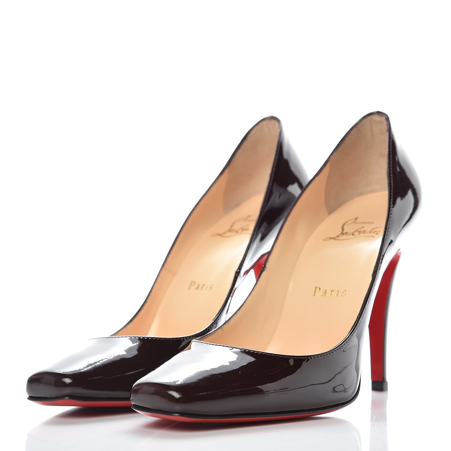 Christian Louboutin Patent Particule 100 Pumps 37.5 Plum 3 of 12