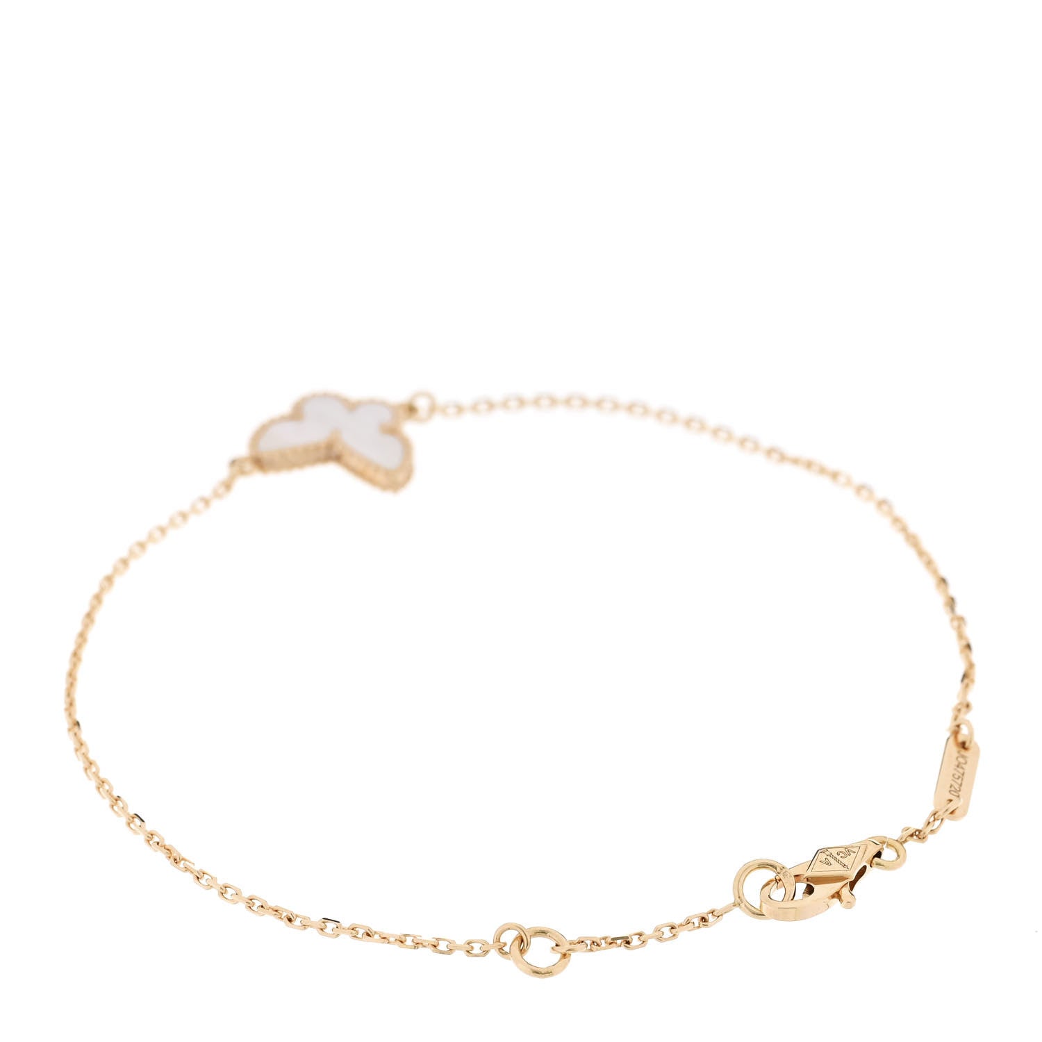 Van Cleef & Arpels 18K Yellow Gold Mother of Pearl Sweet Alhambra Butterfly Bracelet 2 of 6