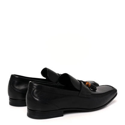 Gucci Calfskin Mens Bamboo Tassel Loafers 10.5 Black 4 of 8