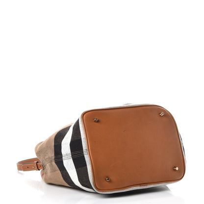 Burberry Canvas Mega Check Medium Ashby Hobo Saddle Brown 4 of 14